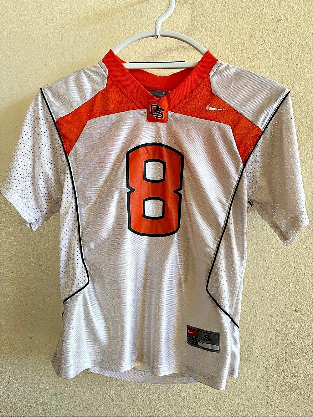 Nike Oregon State Beavers-Boys Small Football Jersey #8 White & Orange